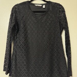 Elegant Black Lace Women's Top